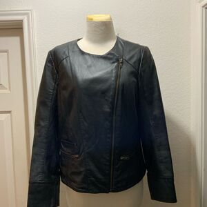 Bagatelle | genuine leather collarless moto jacket black XL